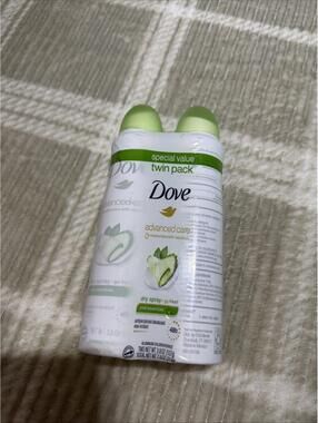 Dove Advanced Care 2 Pk Dry Spray Antiperspirant Deodorant Cool Essentials 3.8oz